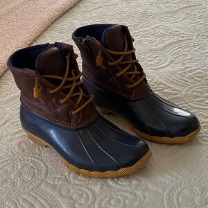 Sperry Navy and Brown Shoes with Tan Accents